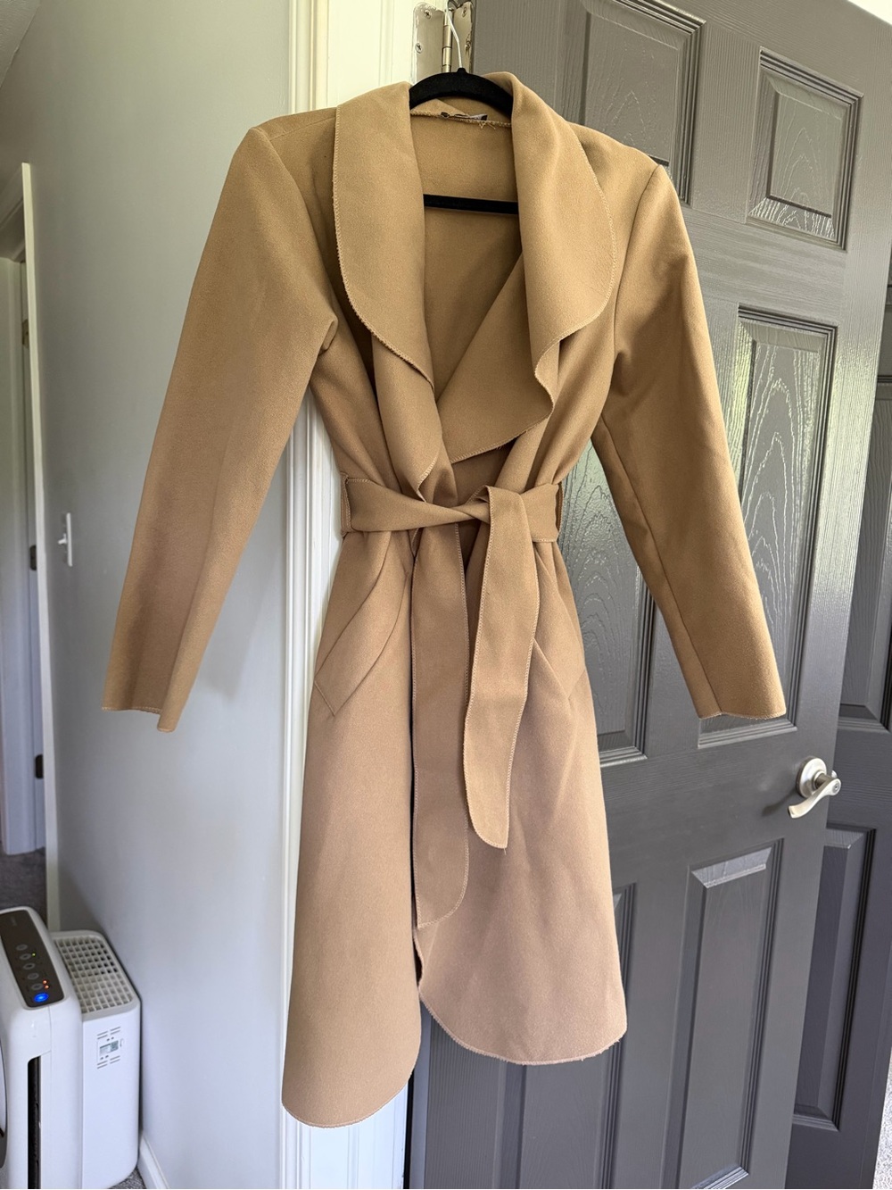 Boohoo Camel Wrap Coat